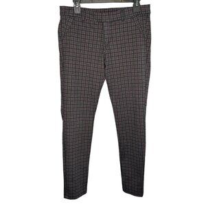 Kut From The Kloth Womens Skinny Plaid Pants Size 8S Black & Burgundy Polyester/